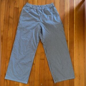 Hollister Navy Blue Gingham Viral Pants